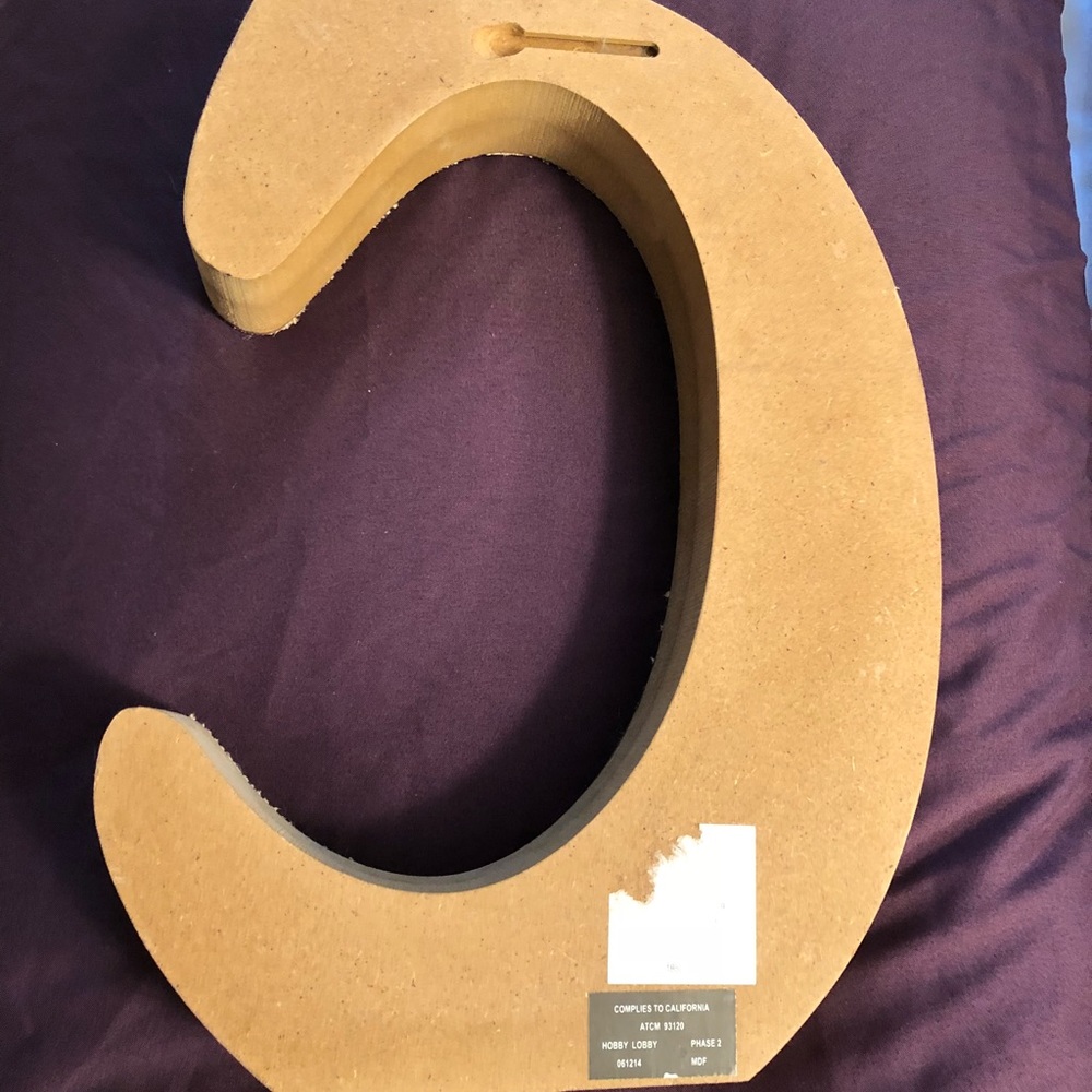 Burlap Studded Wall Accent Letter “C”